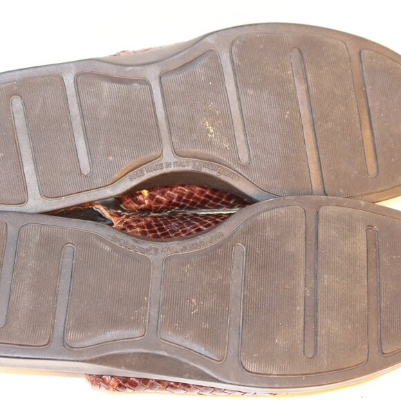 Brassboot Italy Men’s Brown Woven Leather Sandals Made in Italy Vibram Sole main image 11